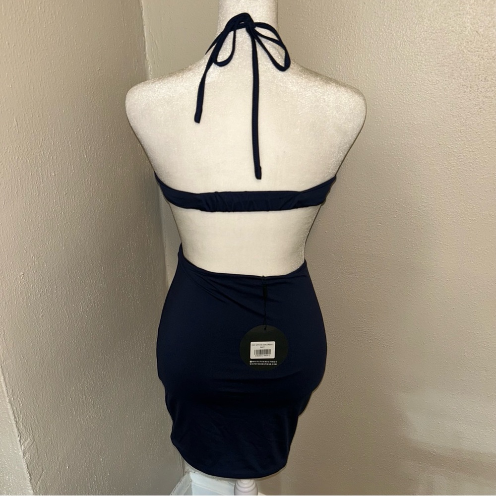 White Fox Boutique Navy Cutout Mini Dress - Picture 3 of 5